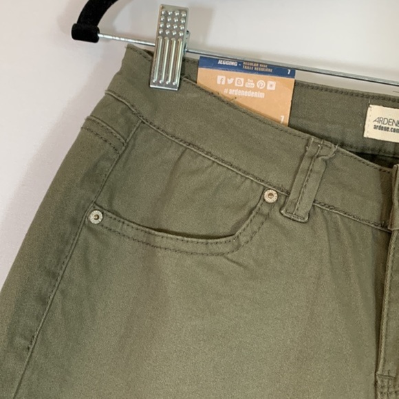 Ardene Dark Olive Green Denim Jeggings Jeans NWT - Picture 2 of 8